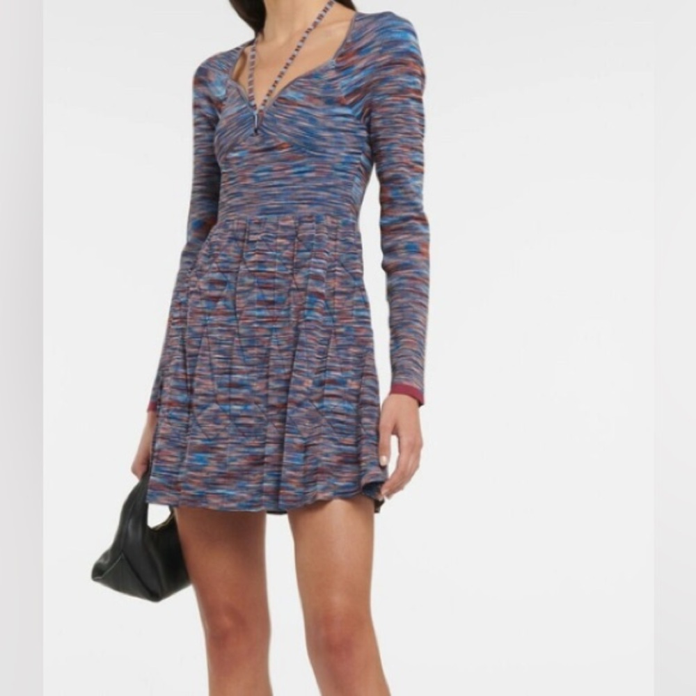 Jonathan Simkhai Selene Space-Dyed Halterneck Mini Dress Size S